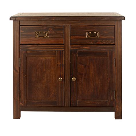 Birtley Wooden Sideboard With Doors Drawers In Dark Brown