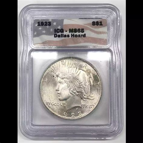 1923 Peace Silver Dollar ICG MS-65 Dallas Hoard - Old Pueblo Coin