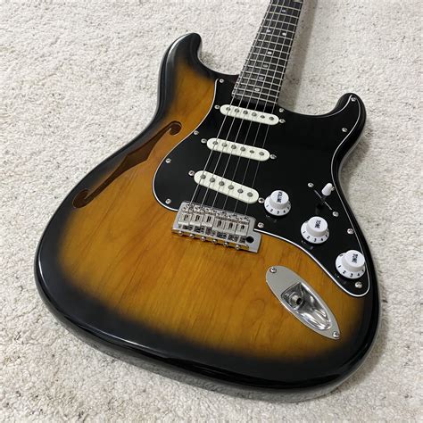 Usa Warmoth Stratocaster 2 Tone Sunburst Semi Hollow Electric Guitar Hobbies And Toys Music