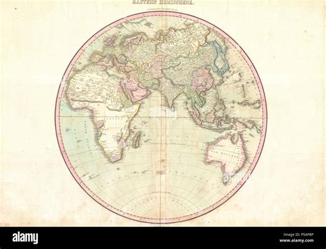 1818 pinkerton map of the eastern hemisphere asia hi-res stock ...