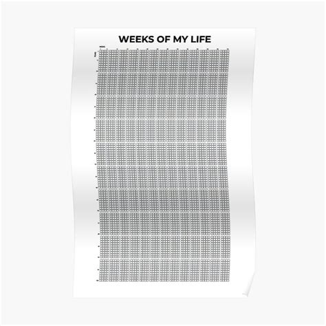 My Life In Weeks Poster Poster For Sale By Erinckellye Redbubble