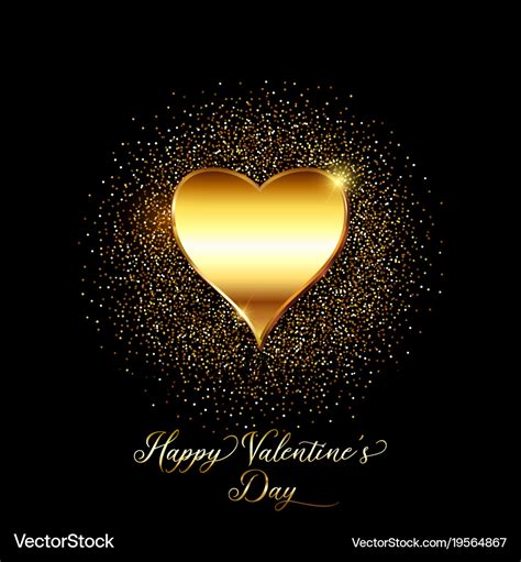 Gold Glitter Valentines Day Background Royalty Free Vector