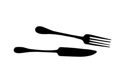 Fork and Knife Silhouette Graphic by Illustrately · Creative Fabrica