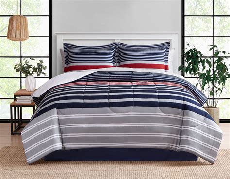 Mainstays Red Stripe 8 Piece Bed In A Bag Comforter Set With Sheets