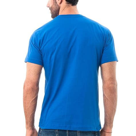 Camiseta Masculina Básica Azul Royal Lisa 100 Algodão Vesttuario