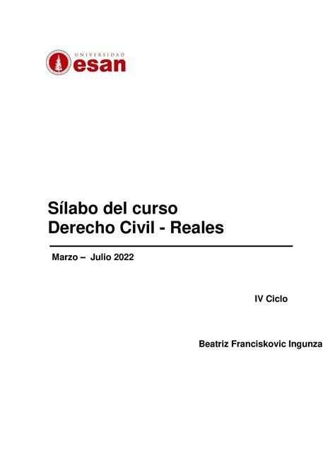 S Labo Derecho Civil Reales S Labo Del Curso Derecho Civil