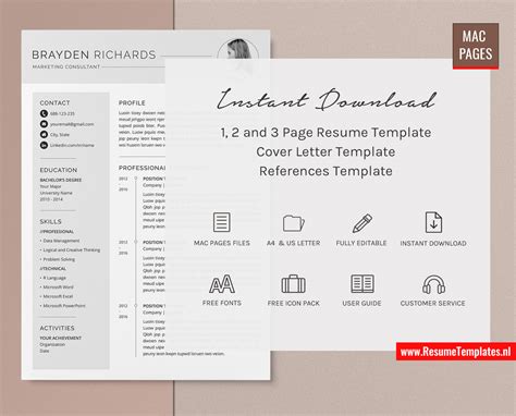 For Mac Pages Minimalist Cv Template Resume Template For Mac Pages