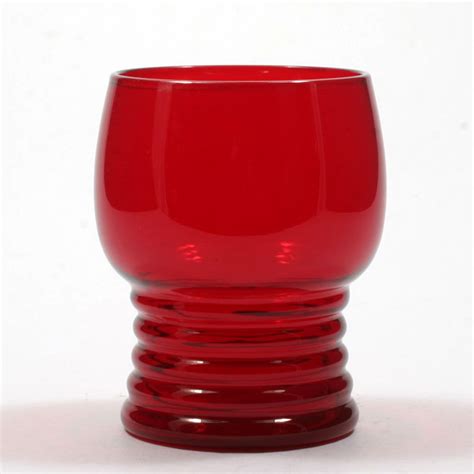 Imperial Glass Ruby Red Tumbler 451 Shaeffer Georgian Ringed Base