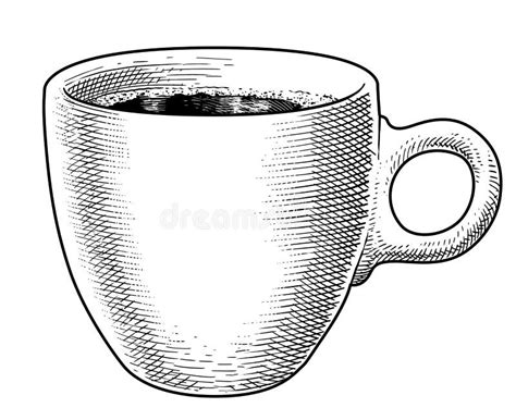 Coffee Cup Illustration Drawing Engraving Ink Line Art Vector