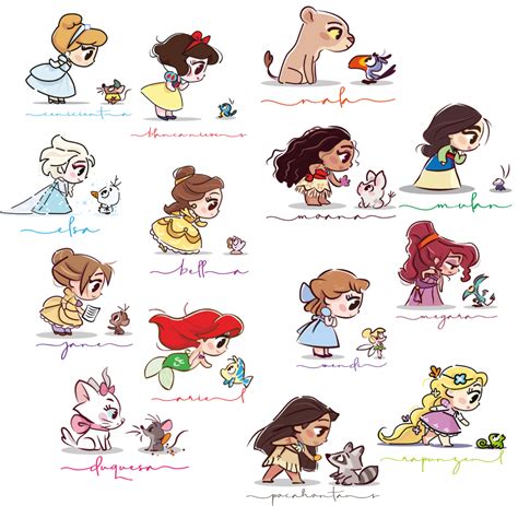 Princesas Disney Mascotas Vectores Png Plantillas Para Sublimar