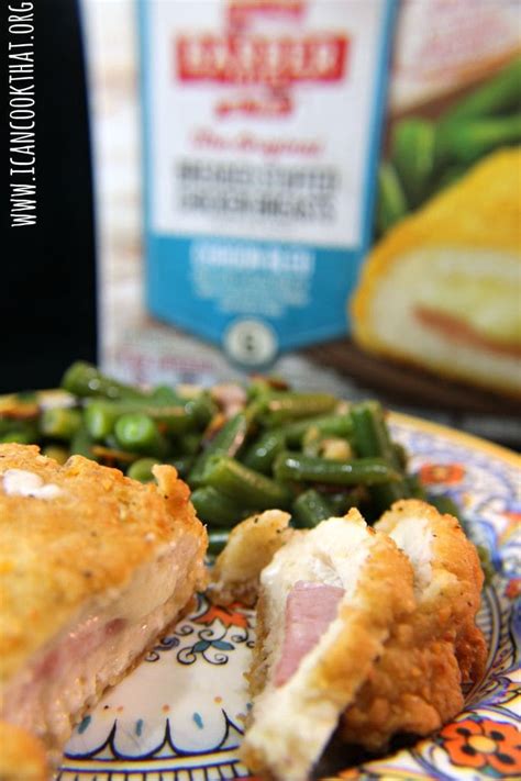 Barber Foods Chicken Cordon Bleu Sauteed Green Beans Recipe I Can