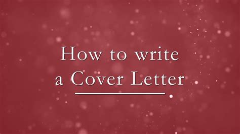 How To Write An Effective Cover Letter Youtube