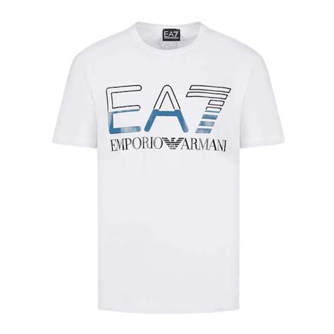 Emporio Armani Ea7 Cotton Printed Logo White T Shirt Clothing From