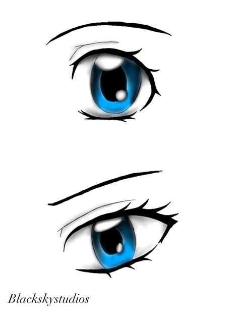 Blue anime eyes by Blackskystudios on DeviantArt