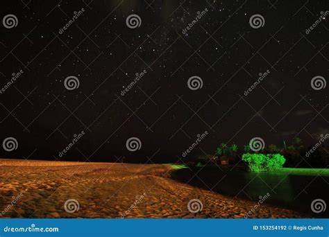 Stars Night Sky Over the Lake. Stock Photo - Image of flying, close ...