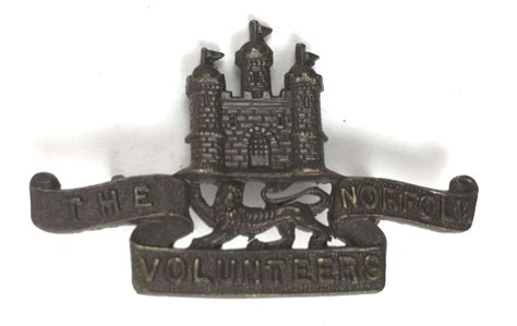 The Norfolk Volunteers Ww1 Vtc Cap Badge