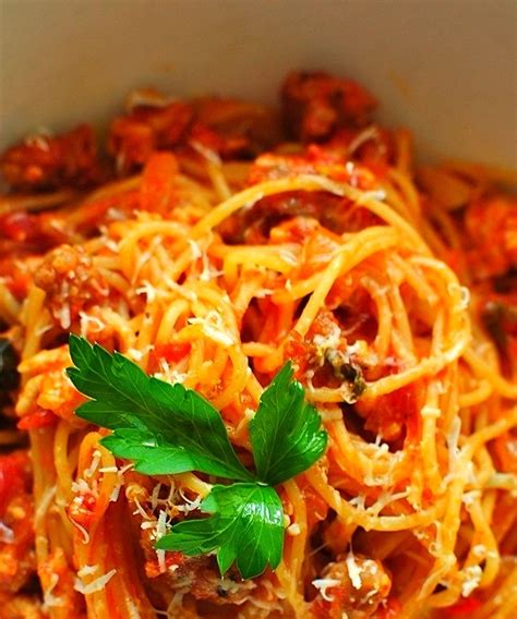 Recipe Angel Hair With A Tomato Meat Sauce Sidney Fritz