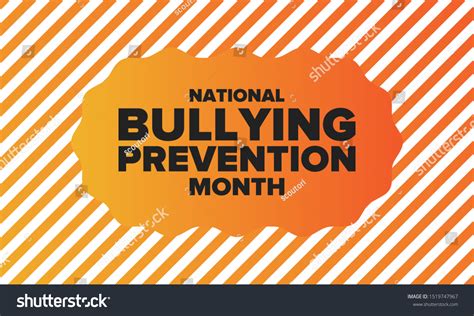 National Bullying Prevention Month October Annual Stock Vector Royalty