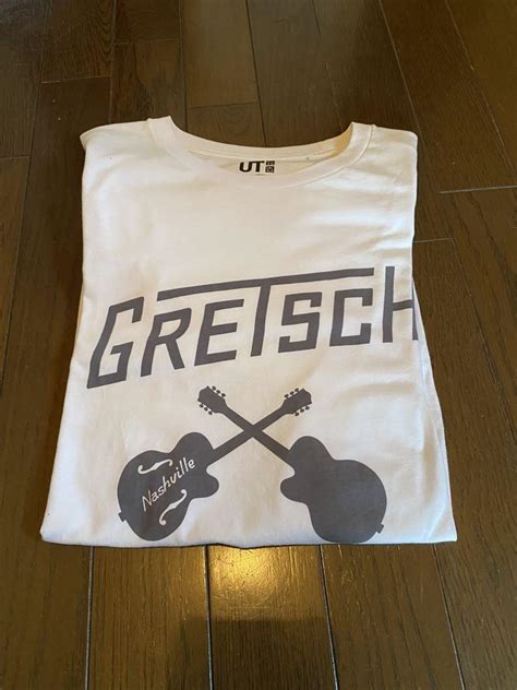 希少廃番UNIQLO Tシャツ白グレッチエレキフルアコギターロカビリーセミアコ - メルカリ