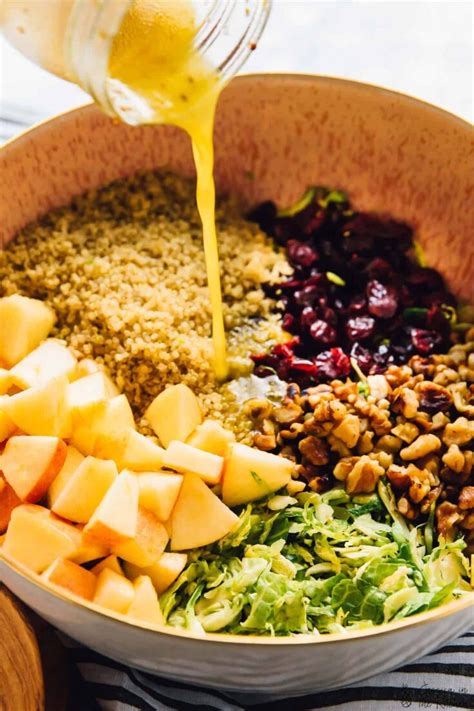 Shaved Brussels Sprouts Quinoa And Apple Salad With Sweet Orange