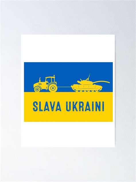 Ukrainian Farmer Steals Tank Tractor Towing Russian Tank Poster By