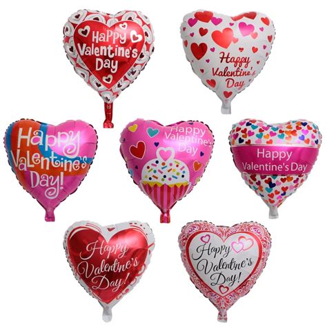 50pcs 18inch Heart Valentines Day Inflatable Foil Balloons Birthday