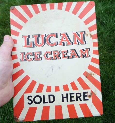 Vintage Dublin Irish Lucan Dairy Ice Cream Tin Advertising Sign Ireland