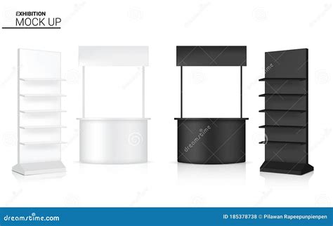 D Mock Up Realistic Kiosk Display Pop Booth And Shelf For Sale