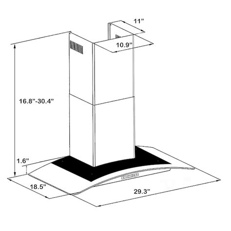 Akdy Wall Mount 30 In Convertible 217 Cfm Stainless Steel Wall Mounted