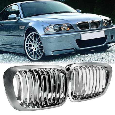 2x Front Replacement Kidney Grille Grill Compatible With MW E46 M3