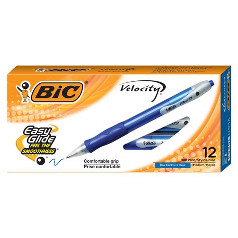 Bic Velocity Retractable Ball Pens Medium Point Mm Blue