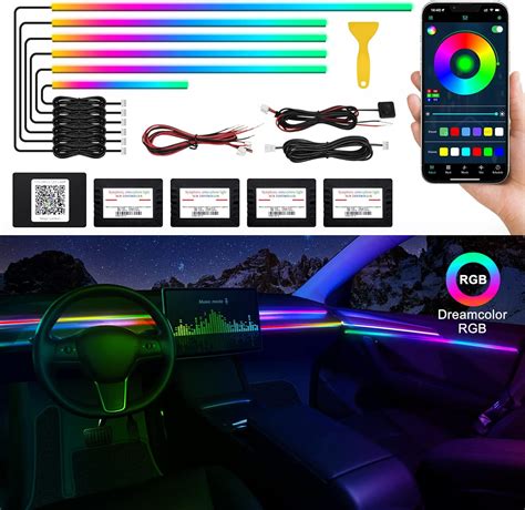 Amazon Acrylic Interior Car Led Strip Light With Wireless App Rgb