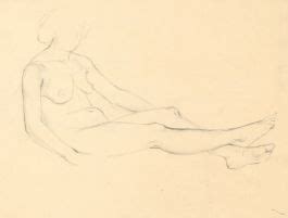 Peter Collins ARCA C 1970s Graphite Drawing Reclining Nude