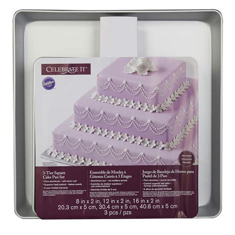 Wilton® Celebrate It® 3 Tier Square Cake Pan Set