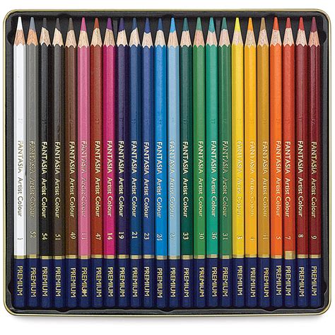 Fantasia Colored Pencil Set Assorted Colors Tin Box Set Of