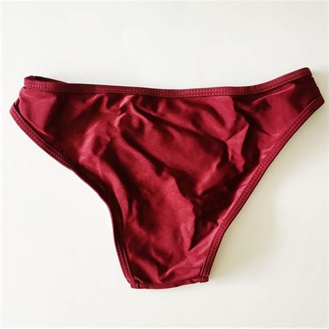 Swim Burgundy And White Crochet Halter Bikini Set Poshmark