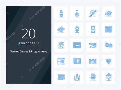 G Neros De Juegos Y Programaci N Icono De Color Azul Para La