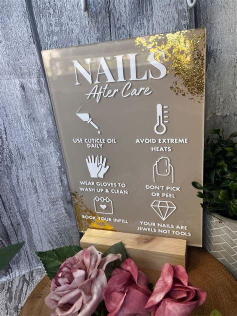 Acrylic Nail Aftercare Sign Treatment Sign Nail Technician Etsy Uk