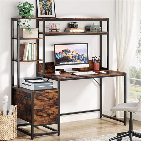 Amazon Tribesigns Inch Computer Desk With Drawers And Storage