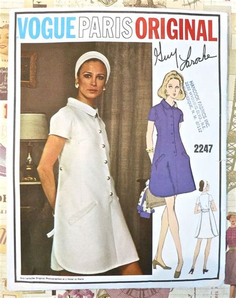 Vogue Vintage S Guy Laroche Dress Pattern A Line Etsy