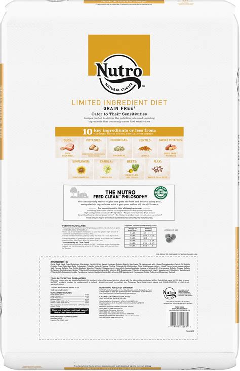 NUTRO Limited Ingredient Diet Grain-Free Adult Duck & Lentils Recipe ...