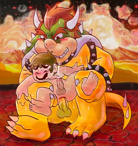 Rule 34 Bowser Male Male Only Mario Mario Series Multiple Boys Nintendo Salad Pervert Super