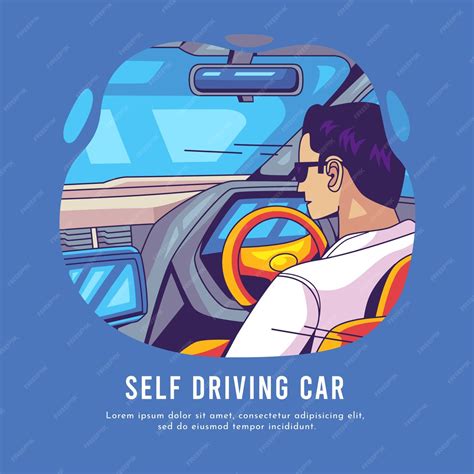 Free Vector Hand Drawn Self Driving Car Illustration