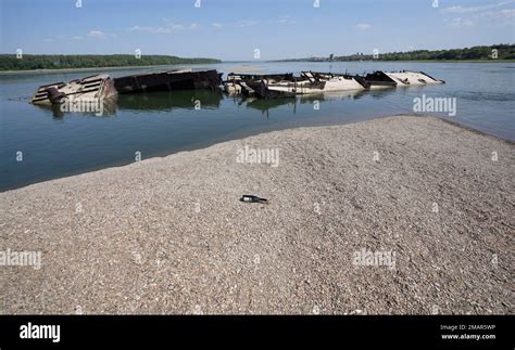 The Wreckage Of A Wwii German Warship Is Seen In The Danube River Near