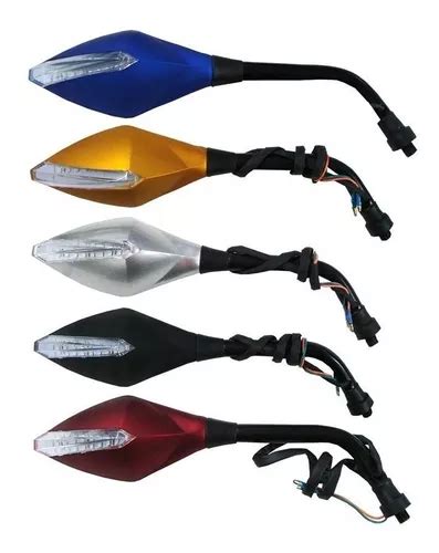 Espelho Retrovisor Moto Naked Pisca Led Embutido Hornet Cb