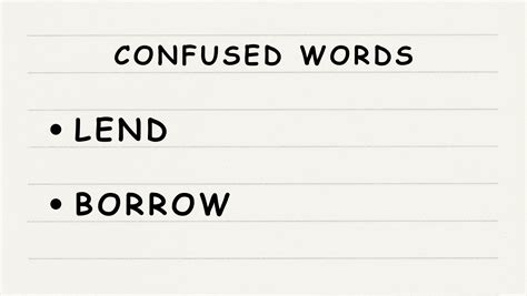 Confused Words Lend Vs Borrow English Plus