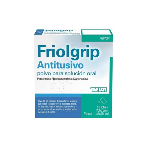 FRIOLGRIP ANTITUSIVO POLVO PARA SOLUCION ORAL 10 SOBRES