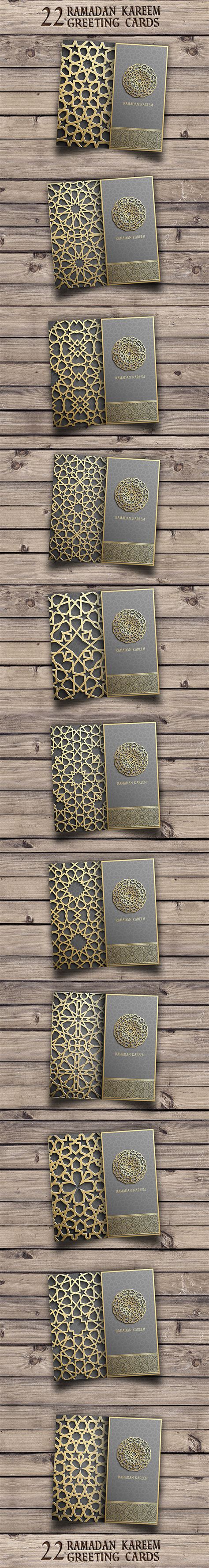 Ramadan Kareem greeting cards set on Behance