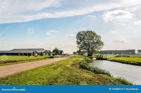 Typical Dutch Polder Landscape Stock Photo Image Of Europe Bridge