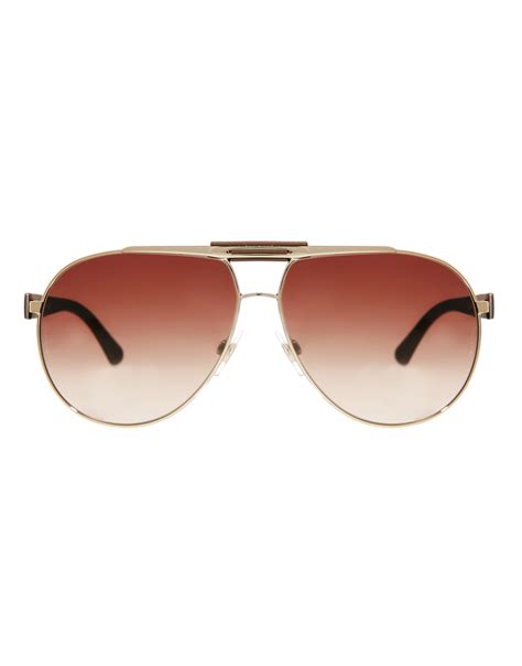 Lyst Dolce And Gabbana Dolce Gabanna Aviator Sunglasses In Metallic For Men